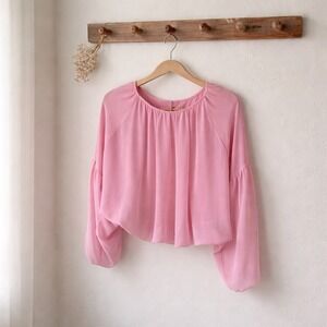 🌸 GIANNI BINI Dreamy Pink Balloon Sleeve Blouse - Size XL - NWOT! 🌸